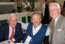 Ron Turcotte (center) with 1936 Kentucky Derby winning jockey Babe Hanford (left), and Carl Hanford trainer of Kelso (right) on Kentucky Derby Tours in 2007
